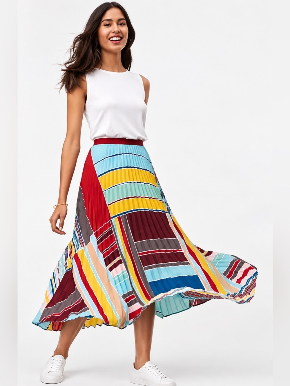 Ann Taylor LOFT Cabana Pleated Maxi Skirt | Beautiful Fun Flirty size 6